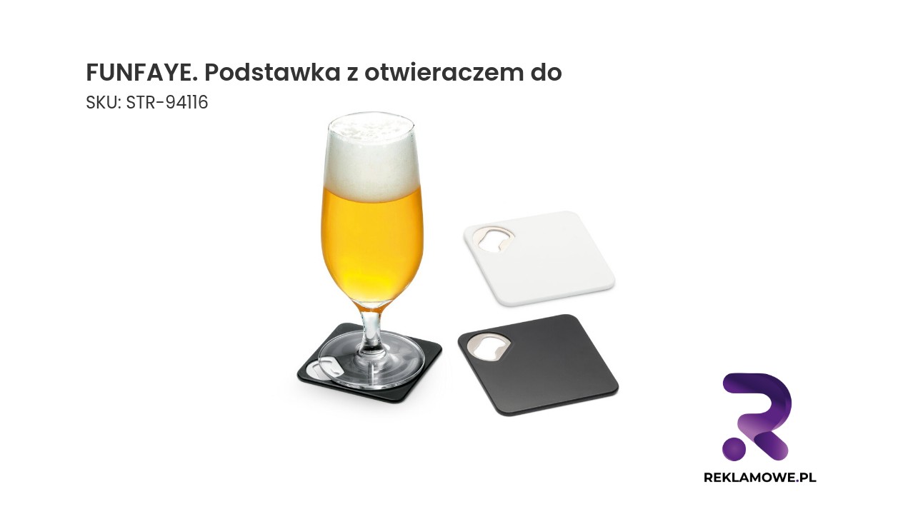 FUNFAYE. Podstawka z otwieraczem do butelek FUNFAYE podstawka z otwieraczem do napojów