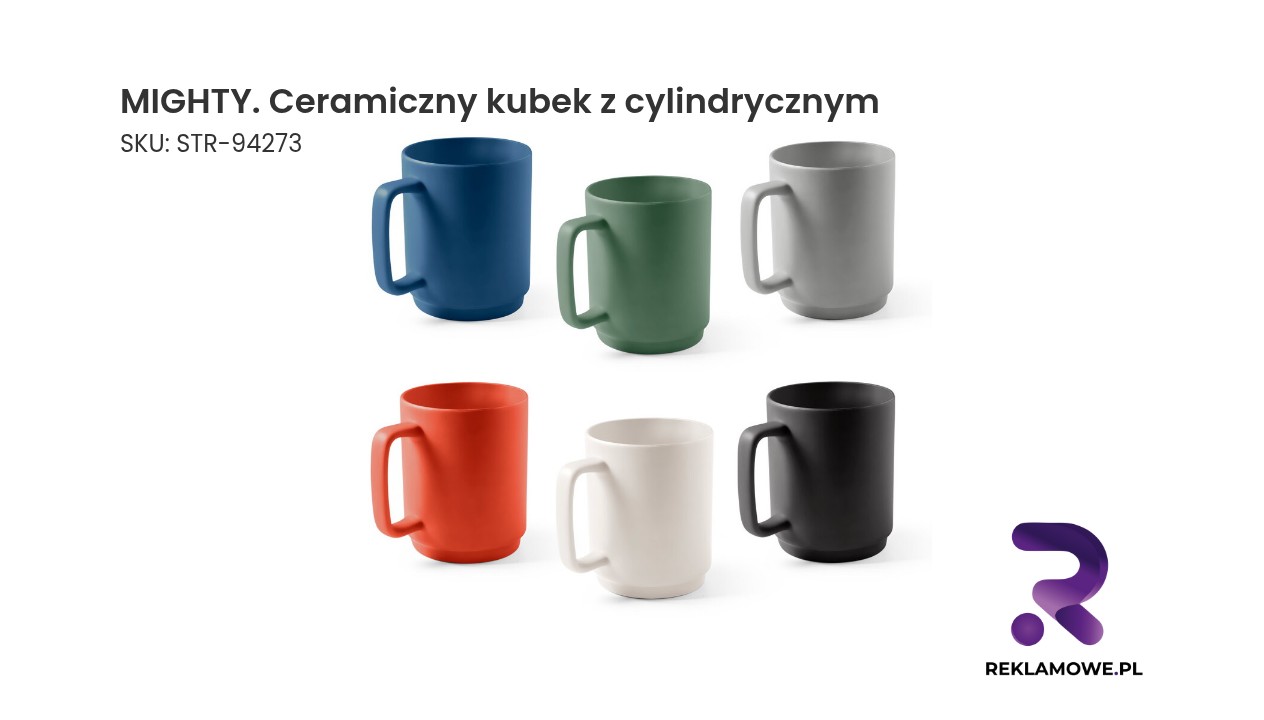 MIGHTY. Ceramiczny kubek z cylindrycznym korpusem 330 mL MIGHTY ceramiczny kubek z cylindrycznym kształtem