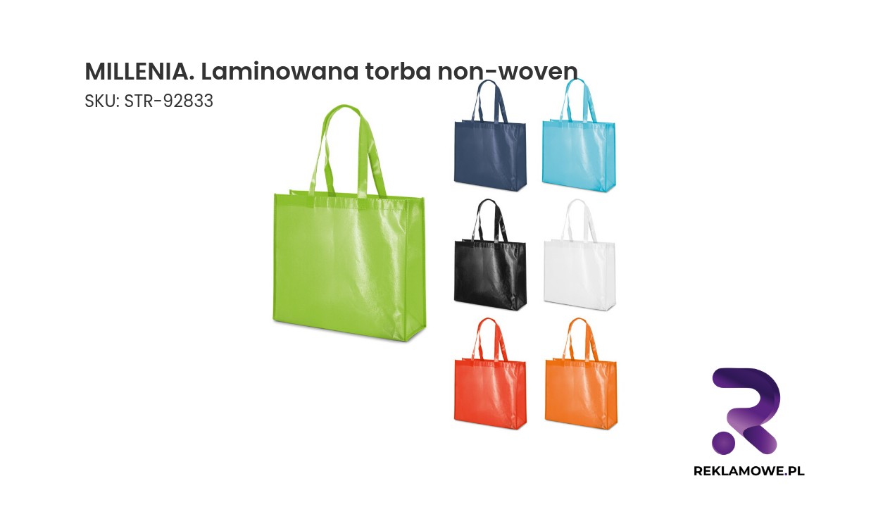 MILLENIA. Laminowana torba non-woven (110 g/m²) MILLENIA laminowana torba non-woven wielokrotnego użytku