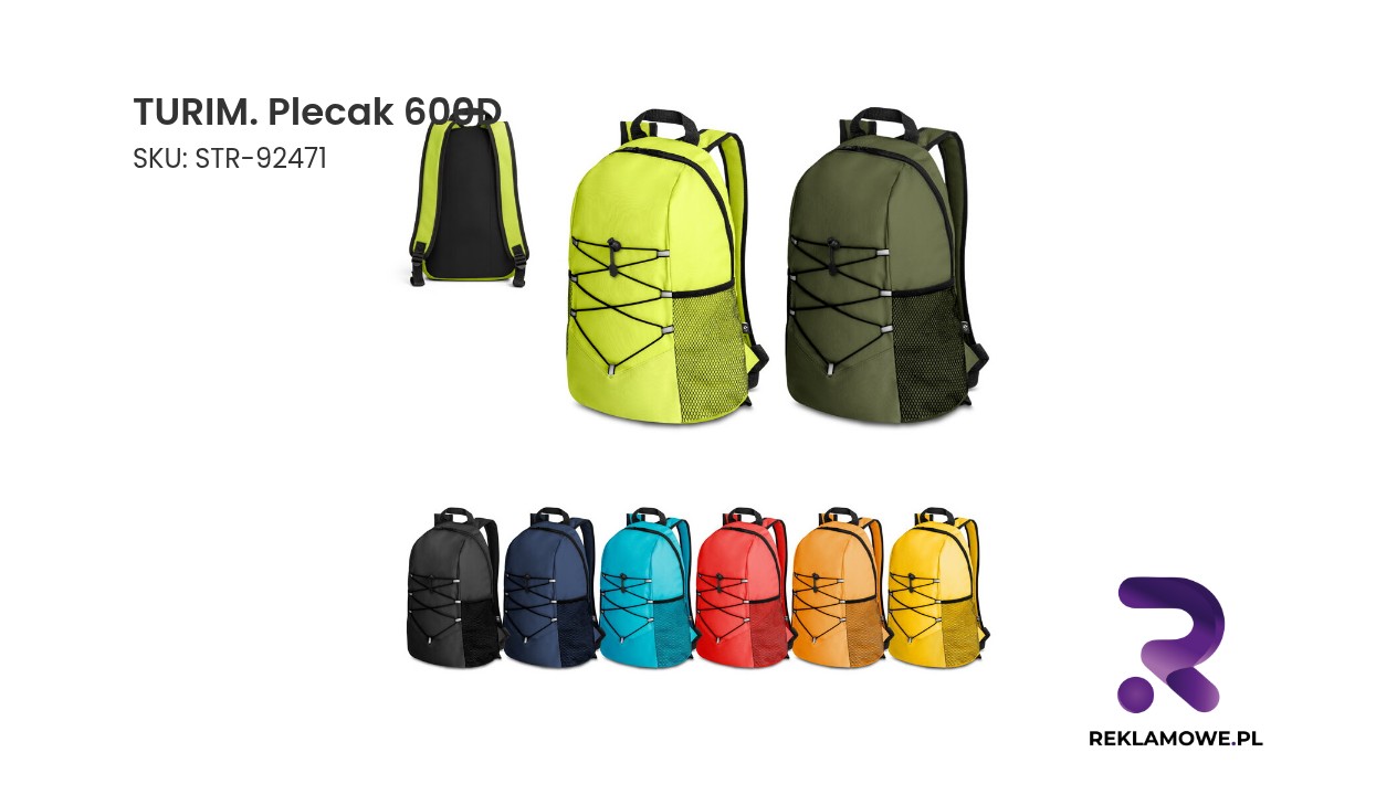 TURIM. Plecak 600D TURIM plecak 600D – wytrzymały plecak codzienny